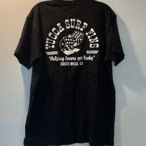 Large Yucca Fins Lucky Dice black t-shirt